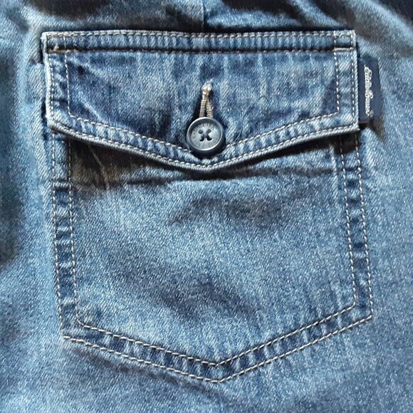 Vintage Y2K Eddie Bauer Sz 6 Blue Jeans * High-Waist Denim * Button Zip String - Picture 8 of 9